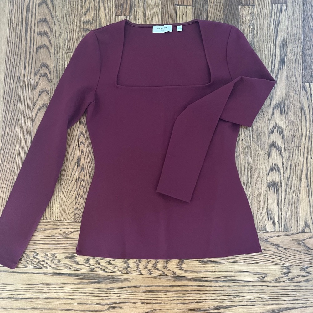 Aritzia Burgundy Long Sleeve Top